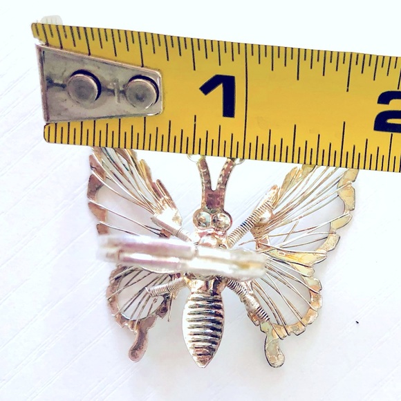 VTG 90s expandable size Silvertone butterfly rings - Picture 11 of 17